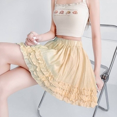 [Q099] Chân váy XÒE 3 ĐƯỜNG BÈO LAI có lót trong lưng thun co giãn dáng ngắn xinh xắn - L2M (New)