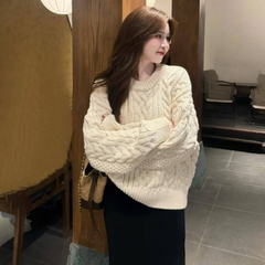 [A475] Áo len nữ Montoghi dệt kim THU ĐÔNG LEN THỪNG TRƠN phong cách Hàn Quốc cá tính - L2M (New)