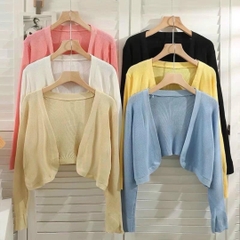 [A014] Áo KHOÁC nhẹ nữ Cardigan len Quảng Châu PHONG CÁCH PHÁP croptop tay dài dễ phối xinh - L2M