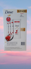 Lăn khử mùi Dove Deodorant Advanced Care 100 Colors Clear Finish 4/2.6oz ( hộp 4 chai)