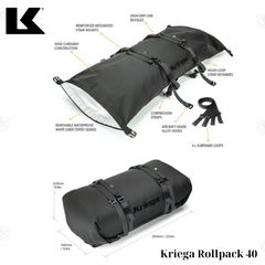 Túi Kriega Rollpack 40 - Multicam Black