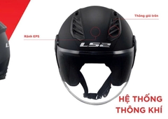 Nón 3/4 một kính LS2 OF616 Airflow II