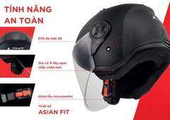 Nón 3/4 một kính LS2 OF616 Airflow II