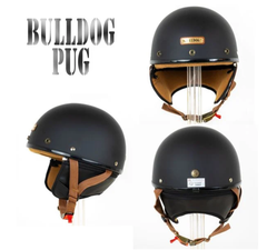 Nón Bảo Hiểm Nửa Đầu (1/2) Bulldog Pug - Đen Nhám