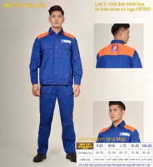 Quần áo bảo hộ lao động mẫu AD24 mẫu nhân viên xăng dầu Petrolimex, có phản quang, vải pangrim, in đồng phục doanh nghiệp, nhà xưởng, đội thi công,…