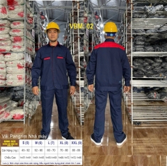 Quần áo bảo hộ lao động mẫu PR14, màu tím than phối đỏ, chất vải pangrim cao cấp, in đồng phục bảo hộ lao động cho doanh nghiệp, nhà xưởng, đội thi công,…