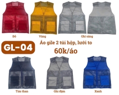 [GL-04] Áo ghi lê bảo hộ lao động - Áo gile shipper 2 túi, thiết kế đơn giản, nhiều màu tùy chọn