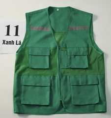 Áo gile phản quang 4 túi, nhiều màu tùy chọn