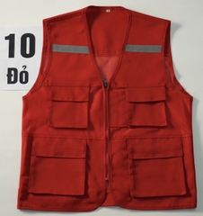 Áo gile phản quang 4 túi, nhiều màu tùy chọn