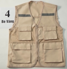 Áo gile phản quang 4 túi, nhiều màu tùy chọn