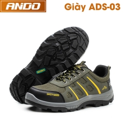 Giày bảo hộ lao động dáng thể thao mẫu ADS03, màu rêu, chống đinh và chống dập