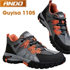 Giày bảo hộ lao động thể thao chính hãng Guyisa, màu cam trẻ trung, đế và mũi lót thép