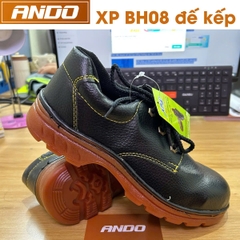 Giày bảo hộ XP BH08-02K, đế kếp, chỉ vàng, mũi và đế lót thép, da PU
