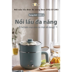 [Quốc Tế] - Nồi Điện Đa Năng Mini, Nồi Lẩu Điện BEAR DRG-D12M5 Dung Tích 1.2L, Công Suất 600W - Bảo Hành 18 Tháng