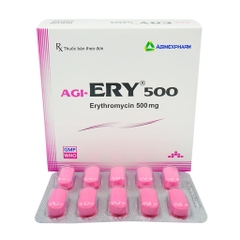 AgiEry 500 - Hộp 10 vỉ x 10 viên nén - Agimexpharm (Erythromycin 500mg)