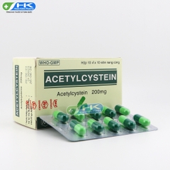 AcetylCysteine 200mg - Hộp 10 vỉ x 10 viên nang cứng -KhaPharco Pharm(Acetylcystein 200mg)