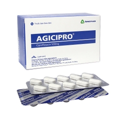 AgiCipro - Hộp 10 vỉ x 10 viên nén - Agimexpharm (Ciprofloxacin hydroclorid 500 mg)