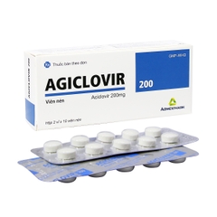 Agiclovir 200 - Hộp 2 vỉ x 10 viên - Agimexpharm) (Aciclovir 200 mg)