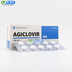 Agiclovir 200 - Hộp 2 vỉ x 10 viên - Agimexpharm) (Aciclovir 200 mg)
