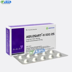 Agilosart-H 100/25 - Hộp 3 vỉ x 10 viên - Agimexpharm(Losartan kali 100mg; Hydroclorothiazid 25mg)
