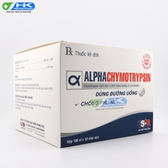 Alphachymotrypsin - Hộp 100 vỉ x 10 viên -USR PP. Pharco (Alpha Chymotrypsin 4.200 đơn vị USP)