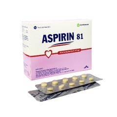 Aspirin 81 - Hộp 20 vỉ x 10 viên - Agimexpharm (Acid acetylsalicylic 81mg)