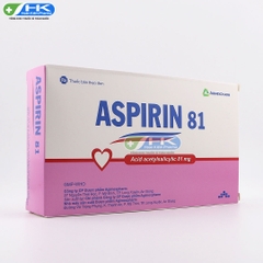 Aspirin 81 - Hộp 20 vỉ x 10 viên - Agimexpharm (Acid acetylsalicylic 81mg)