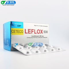 Ceteco Leflox 500mg - Hộp 10 vỉ x 10 viên nén - DP.TW3 (Levofloxacin 500 mg)