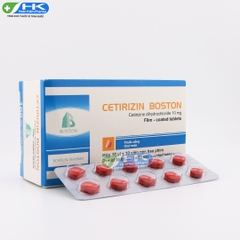 Cetirizin Boston - Hộp 10 vỉ x 10 viên - Boston Pharma(Cetirizine 10mg)