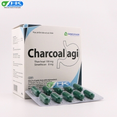 Charcoal Agi - Hộp 10 vỉ x 10 viên nang - Agimexpharm (Than hoạt 150mg; Simethicon 8mg)