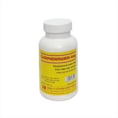 Clorpheniramin 4mg - Chai 1000 viên nén - DP.3/2 (Clorpheniramin maleat 4mg)