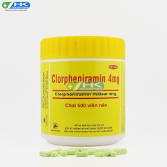 Clorpheniramin  - Chai 500 viên nén - DonaiPharm(Clorpheniramin maleat 4mg)