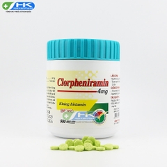 Clorpheniramin 4mg - Chai 500 viên nén xanh - NIC Pharma (Clorpheniramin 4mg)