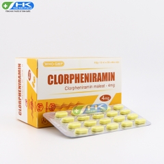 Chlorpheniramin - Hộp 10 vỉ x 20 viên nén - KhaPharco Pharm (Clorpheniramin maleat 4mg)
