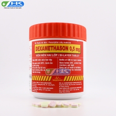 Dexamethason 0.5mg - Chai 500 viên nén 2 lớp - Imexpharm (Dexamethason 0,5mg)
