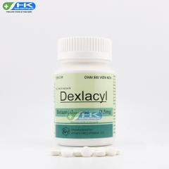 Dexlacyl - Chai 500 viên nén tròn trắng - KhaPharco Pharm(Betamethasone 0,5mg)