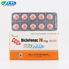 Diclofenac 75mg - Hộp 10 vỉ x 10 viên - DonaiPharm (Diclofenac natri 75mg)