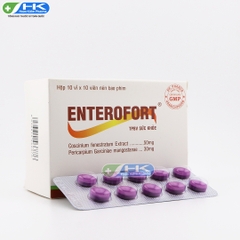 Enterofort - Hộp 10 vỉ x 10 viên nén - PP.Pharco(Cao vàng đắng 50mg; Bột vỏ măng cụt 30mg)