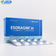 Esoragim 20 - Hộp 3 vỉ x 10 viên nén - Agimexpharm (Esomeprazol 20mg)
