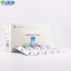 Glyford - Hộp 10 vỉ x 10 viên - Dược phẩm Đông Nam (Ciprofloxacin 500mg)