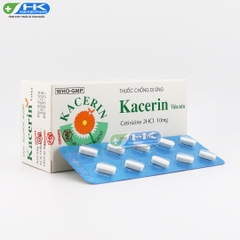 Kacerin - Hộp 10 vỉ x 10 viên nén - KhaPharco Pharm(Cetirizine 2Hcl 10mg)