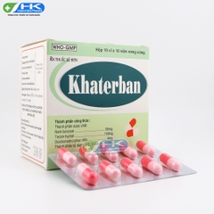 Khateban - Hộp 10 vỉ x 10 viên nang - KhaPharco Pharm (Terpin hydrate 150mg; Natri benzoat 50mg; Dextromethorphan 5mg)