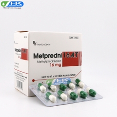 Metpredni 16 A.T - Hộp 10 vỉ x 10 viên nang cứng - An Thiên Pharma(Methylprednisolon 16mg)