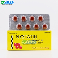 Nystatin - Hộp 2 vỉ x 8 viên bao đường - DonaiPharm (Nystatin 500.000 IU)
