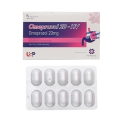 Omeprazol 20 HV - Hộp 10 vỉ x 10 viên nang - USP (Omeprazol 20mg)
