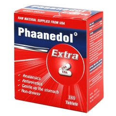Phaanedol Extra- Hộp 15 vỉ x 12 viên nén  - NIC Pharma (Paracetamol 500mg; Cafein 65mg)