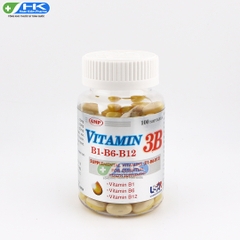 Vitamin 3B - Chai 100 viên nang mềm - USR PP.Pharco(Vitamin B1 125mg; Vitamin B6 125mg; Vitamin B12 125mcg)
