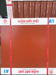 Gạch lát 40x40cm màu đỏ tráng men Gốm Đất Việt