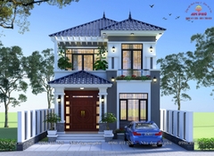 Mẫu nhà 2 tầng mái nhật rộng 7.5m ở Thanh Chương
