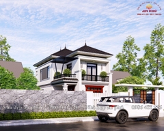 Mẫu nhà 2 tầng mái nhật rộng 7.6m nổi bật ở Thạch Hà Hà Tĩnh
